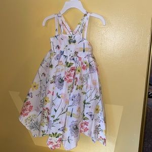 New! Sundress white w print and straps sz 2T
